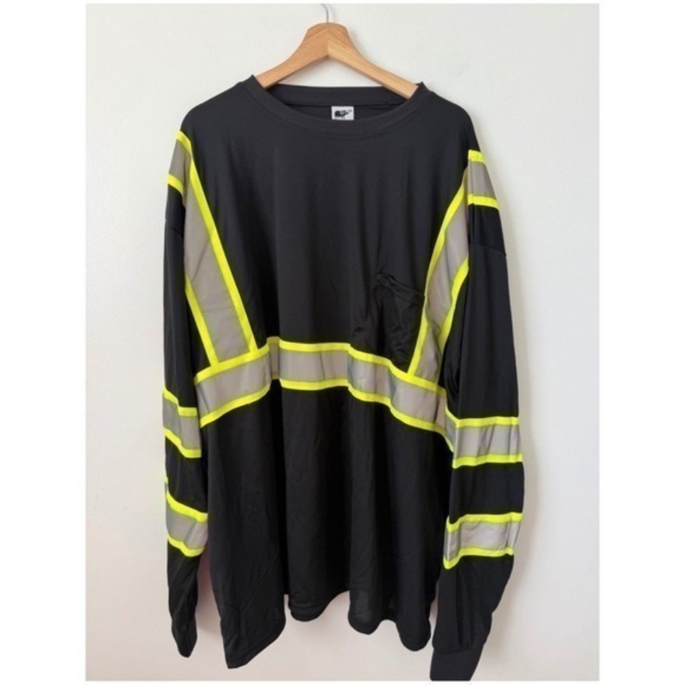 Golden Elephant High Visibility Long Sleeve Work Shirt Black & Yellow XXL – NWT